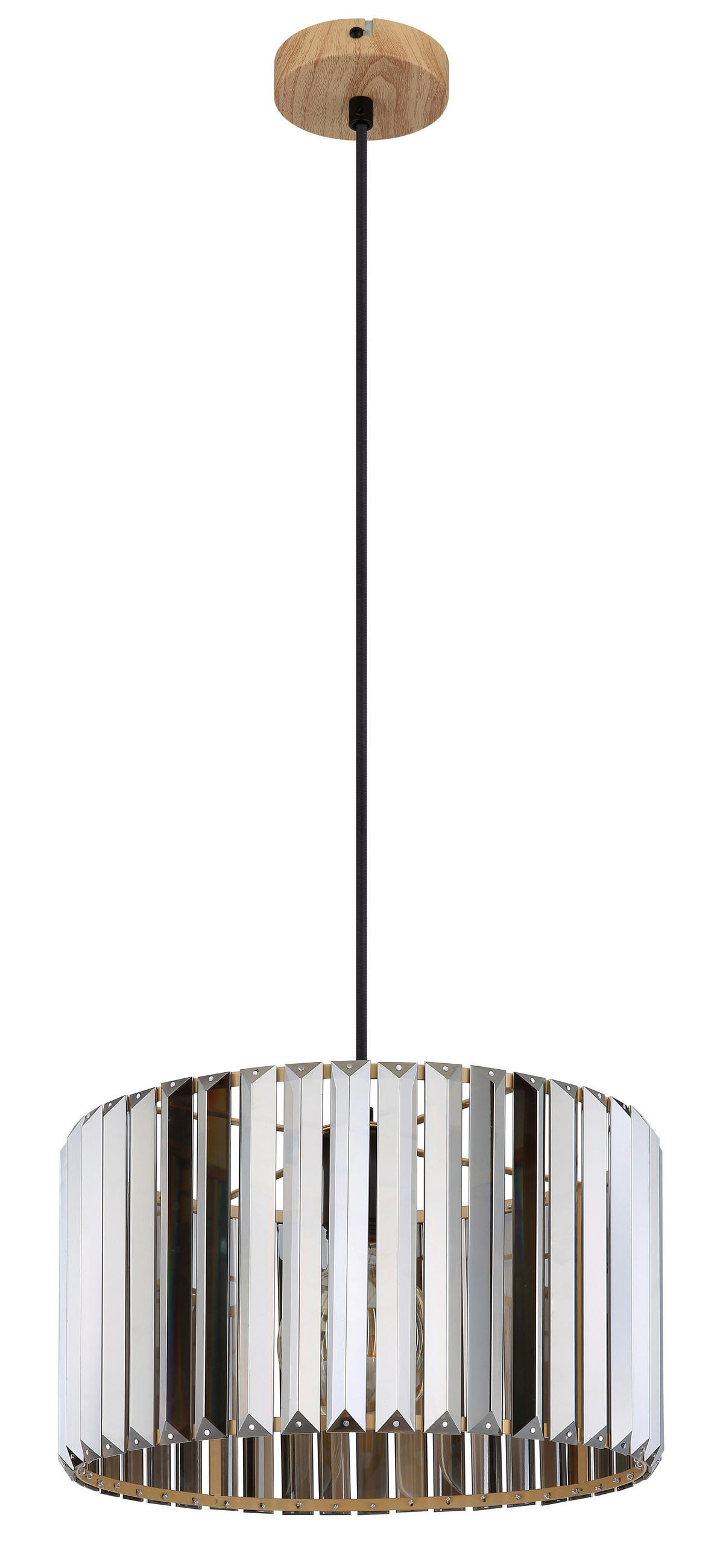 HÄNGELEUCHTE RUN  35 cm  - Schwarz/Braun, Trend, Glas/Textil (35cm)