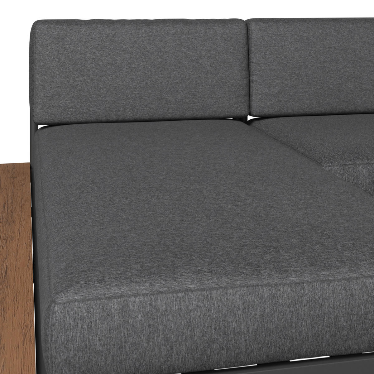 LOUNGEGARNITUR 3-teilig  149/99 cm  Akazie massiv Aluminium  - Akaziefarben/Grau, MODERN, Holz/Textil (149/99cm) - Ambia Garden