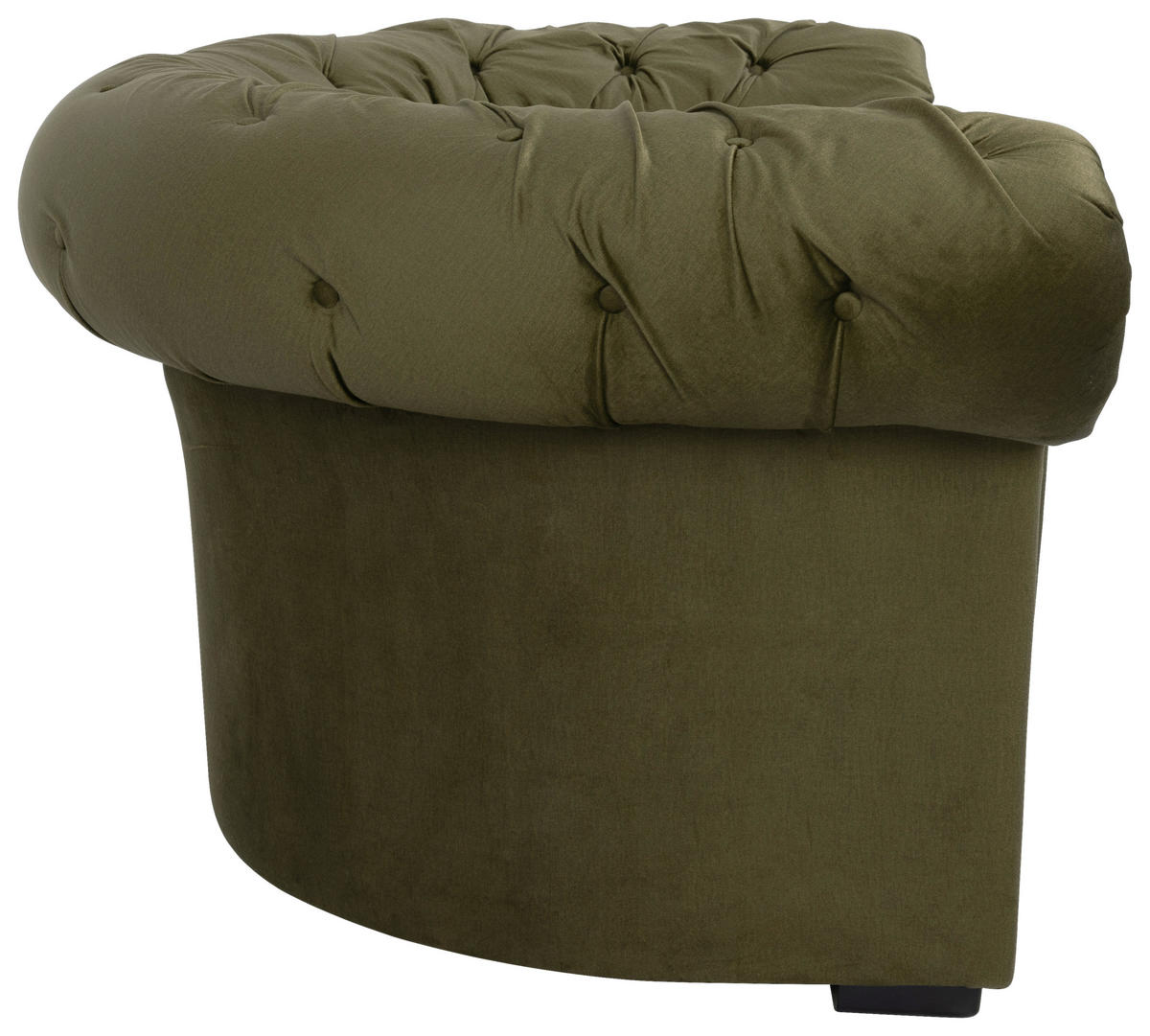 CHESTERFIELD-SESSEL in Velours Olivgrün  - Schwarz/Olivgrün, Design, Holz/Textil (114/78/91cm) - MID.YOU