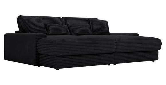 BIGSOFA in Cord Schwarz - Schwarz, MODERN, Kunststoff/Textil (230/85/190cm) - Carryhome