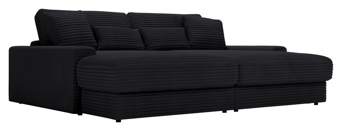 BIGSOFA in Cord Schwarz  - Schwarz, MODERN, Kunststoff/Textil (230/85/190cm) - Carryhome