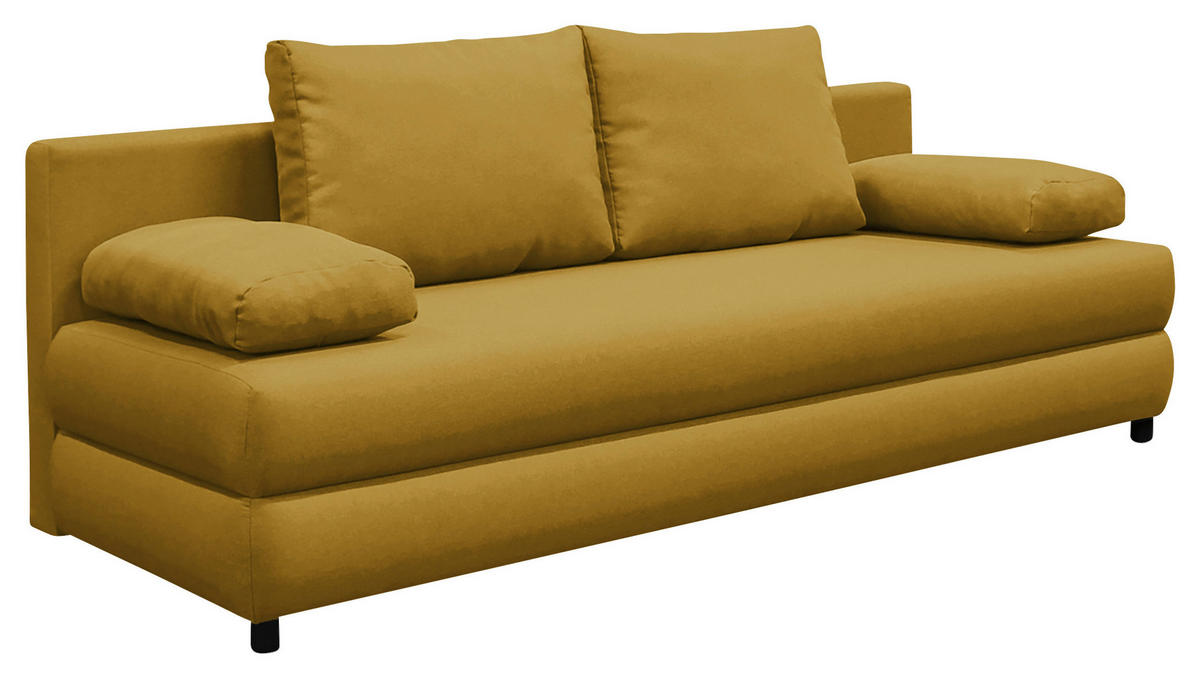SCHLAFSOFA Webstoff Gelb  - Gelb/Schwarz, Design, Kunststoff/Textil (200/88/87cm) - P & B