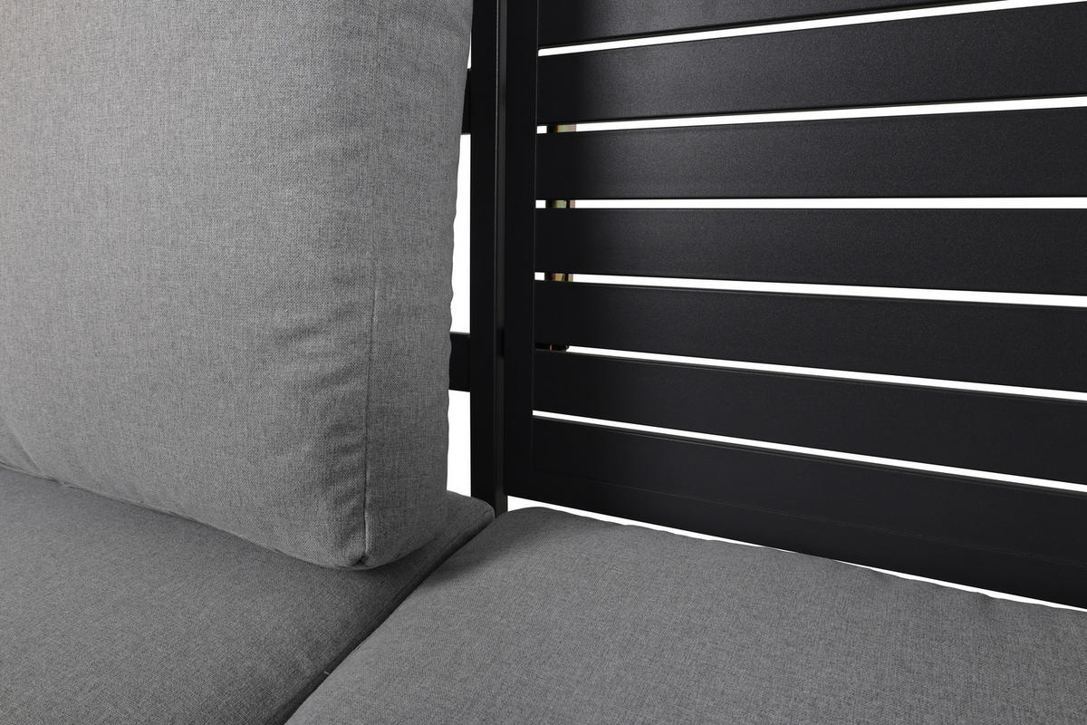 GARTENSET Webstoff Eisen  - Grau, Design, Textil/Metall (165/77/84cm) - Ambia Garden