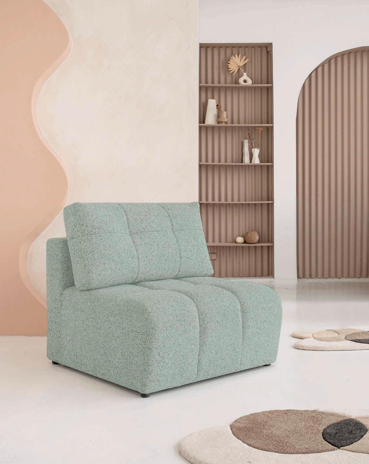 SOFAELEMENT  in Türkis  - Türkis/Schwarz, Design, Textil (96/94/96cm) - MID.YOU