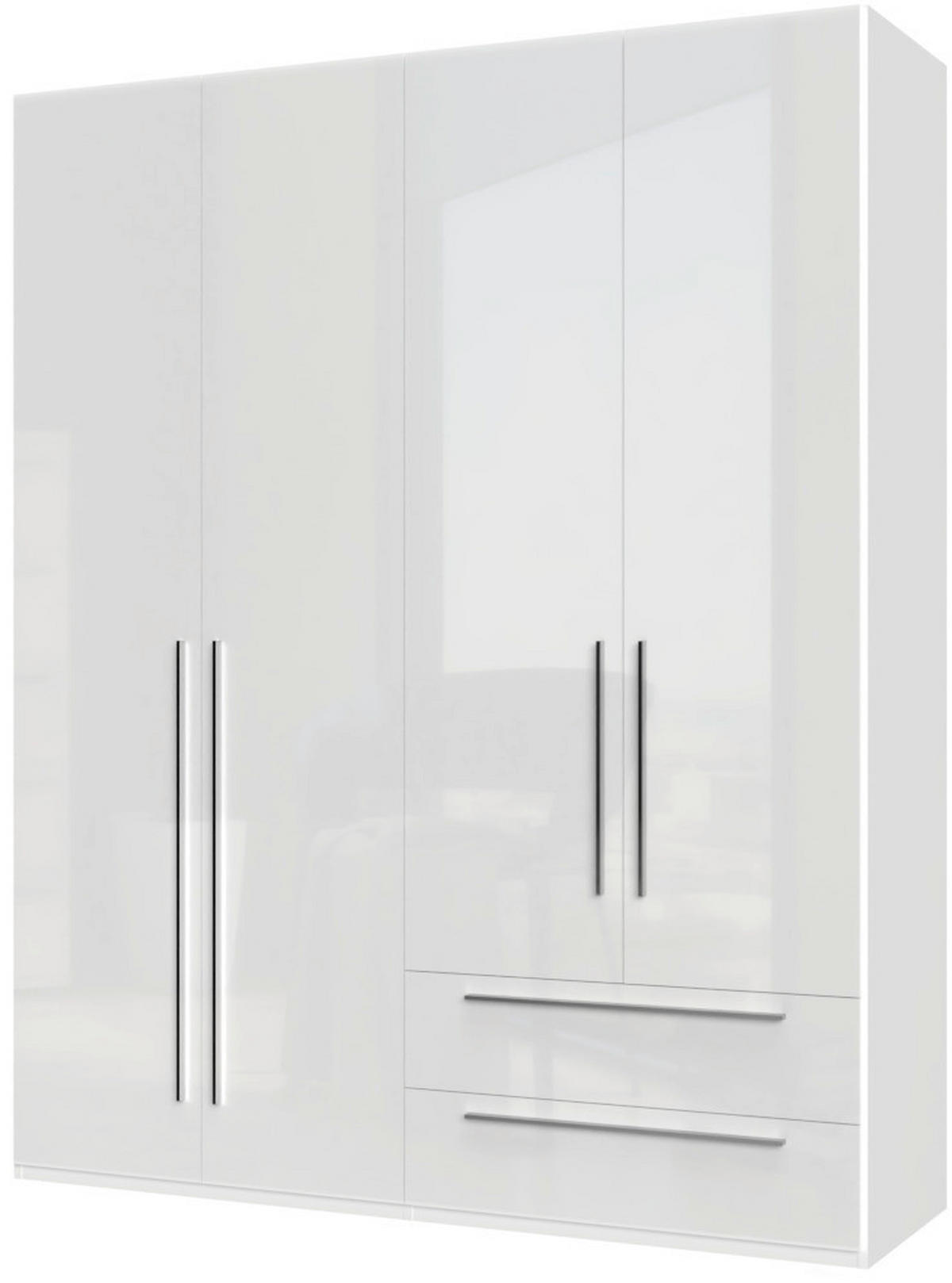 ORMAR SA KLASIČNIM VRATIMA bela, bela visoki sjaj  182/224/56 cm  - bela visoki sjaj/bela, Dizajnerski, pločasti materijal (182/224/56cm)