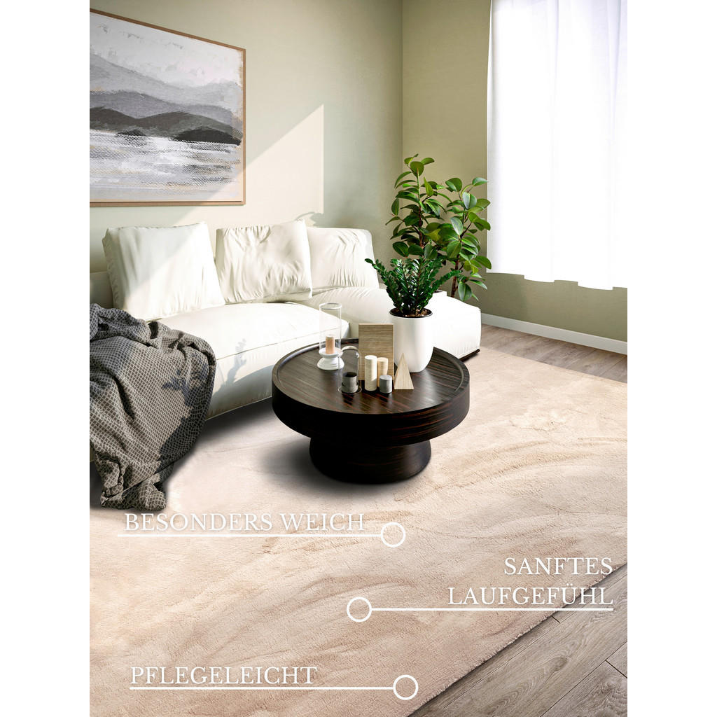 Thumbnail - Villeroy & Boch Hochflorteppich Kollektion 1899, Creme, Textil, Uni, rechteckig, 120x170 cm, Oeko-Tex® Standard 100, für...