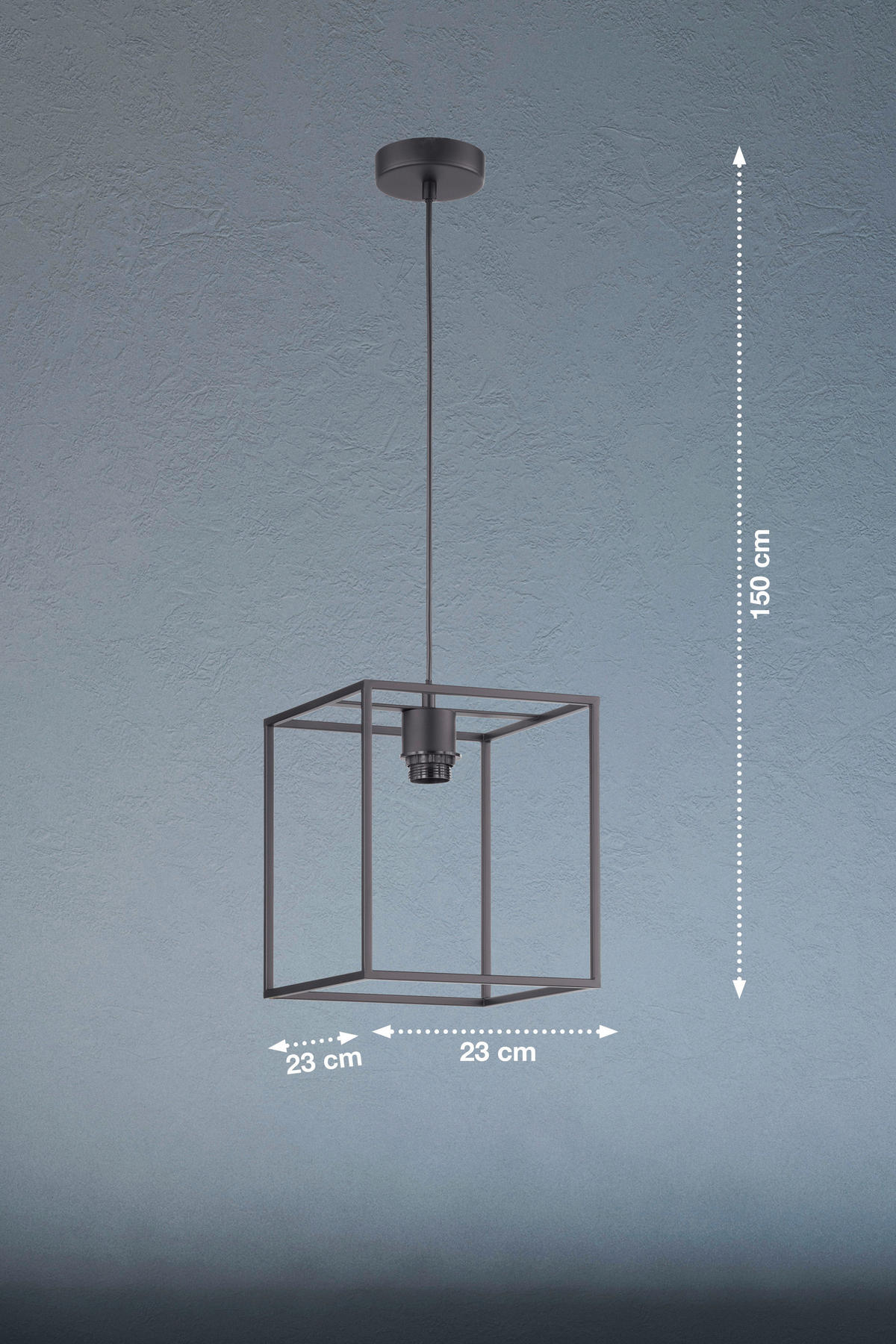 HÄNGLAMPA Modular M 23/23/150 cm  - svart, Basics, metall (23/23/150cm) - Fischer & Honsel