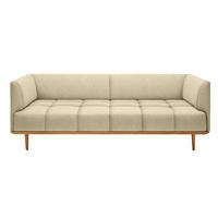 BIGSOFA Flachgewebe Hellbraun  - Hellbraun, Modern, Holz/Textil (220/77/120cm) - Joka