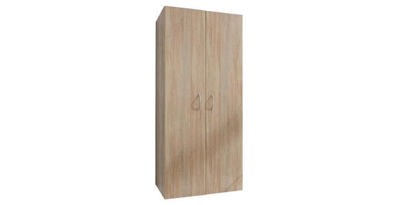 SCHRANK in Eichefarben - Eichefarben/Alufarben, KONVENTIONELL, Holzwerkstoff/Kunststoff (70/185/40cm) - Xora