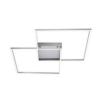 STROPNÉ LED SVIETIDLO, 67,7/67,7/6,8 cm - niklová, Design, kov (67,7/67,7/6,8cm)