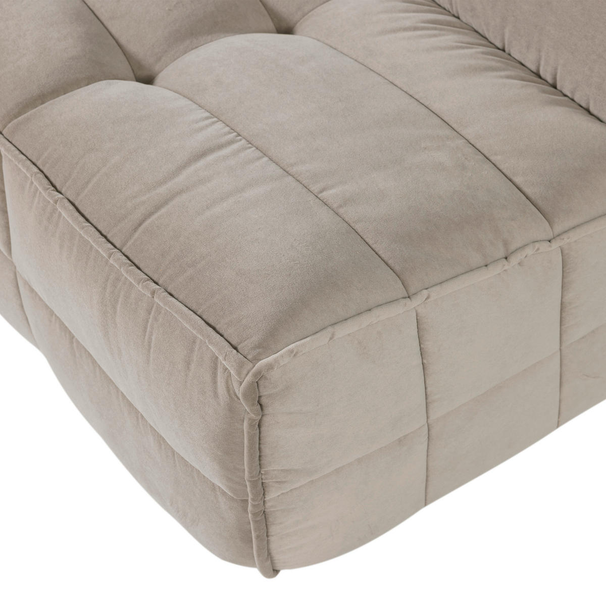 3-SITZER-SOFA Cluster Samt Taupe  - Taupe/Schwarz, MODERN, Kunststoff/Textil (204/81/91cm) - Livetastic