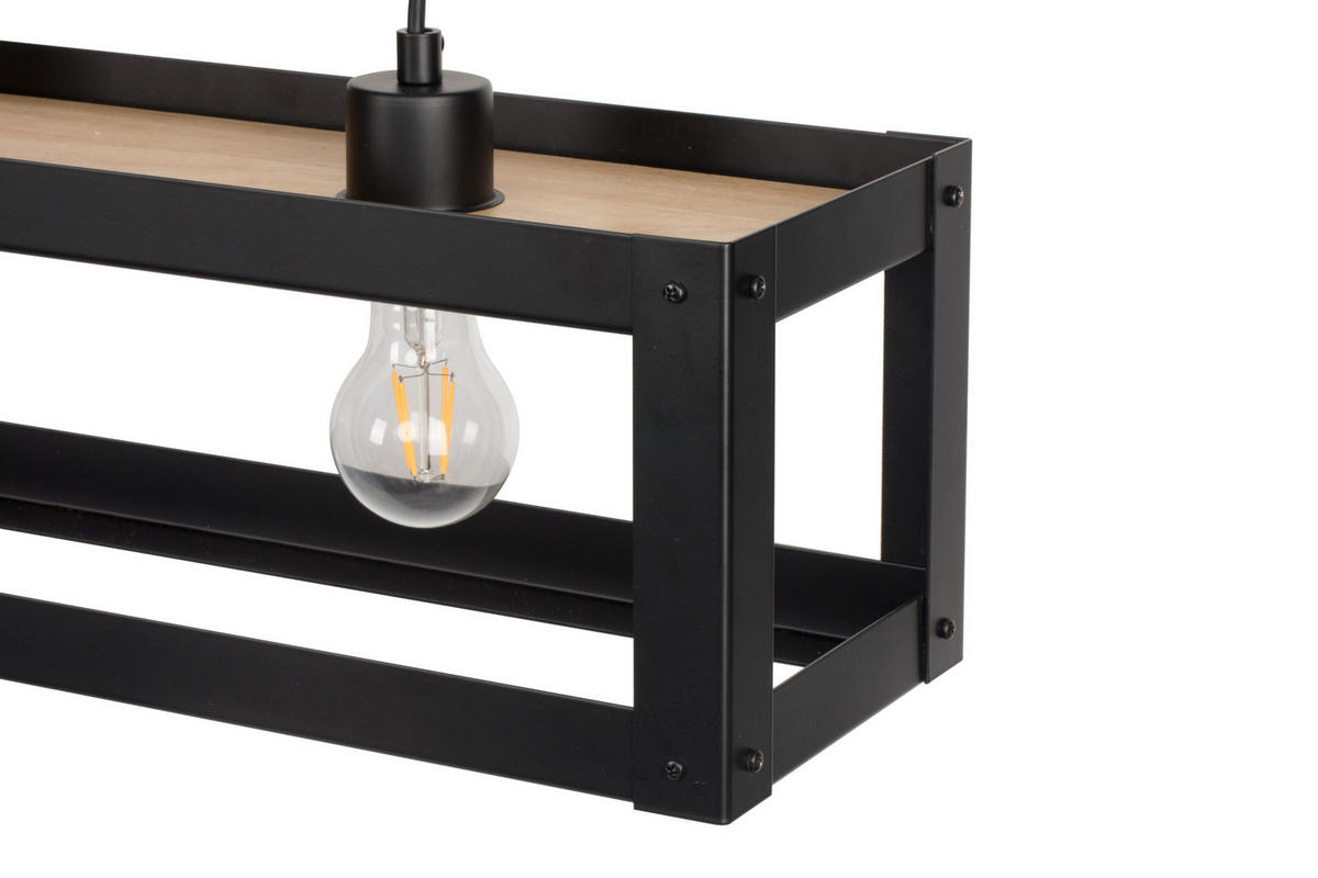 HÄNGELEUCHTE 80/17/150 cm  - Schwarz, LIFESTYLE, Holz/Metall (80/17/150cm) - Marama