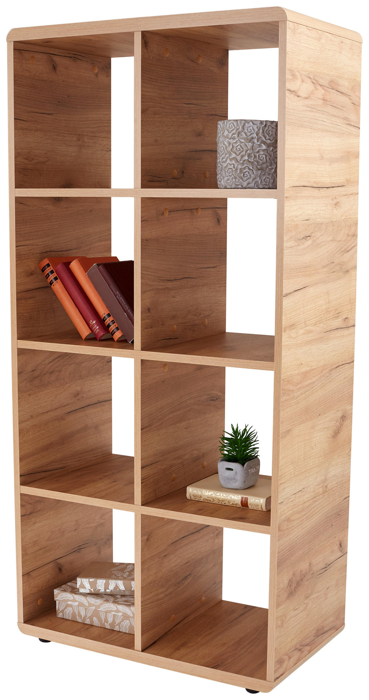 REGAL 73,2/145/35 cm barve hrasta  - črna/barve hrasta, Konvencionalno, umetna masa/leseni material (73,2/145/35cm) - Xora