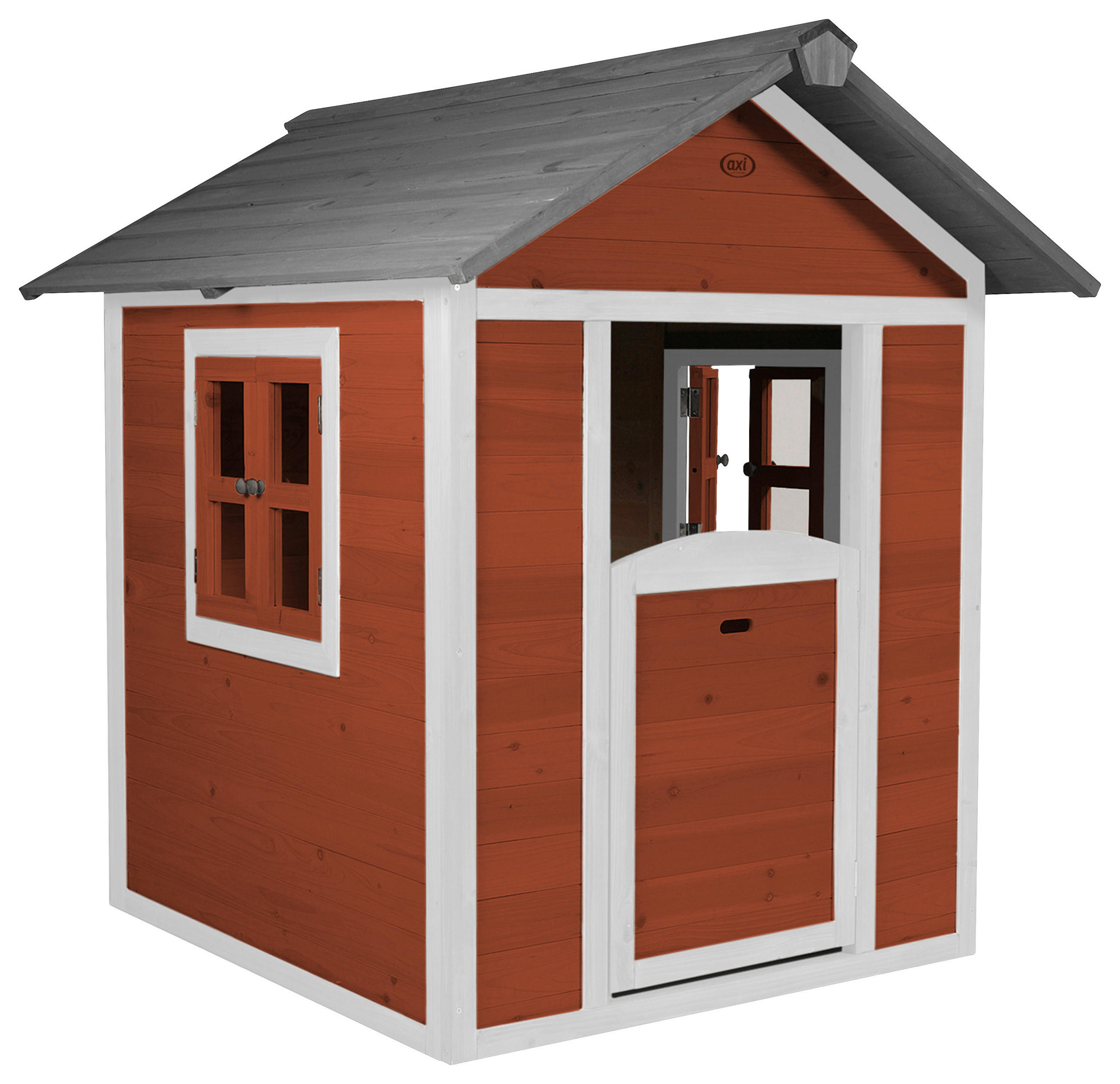 SPIELHAUS 111/133/135 cm  - Rot/Weiß, KONVENTIONELL, Holz (111/133/135cm) - Ambia Garden