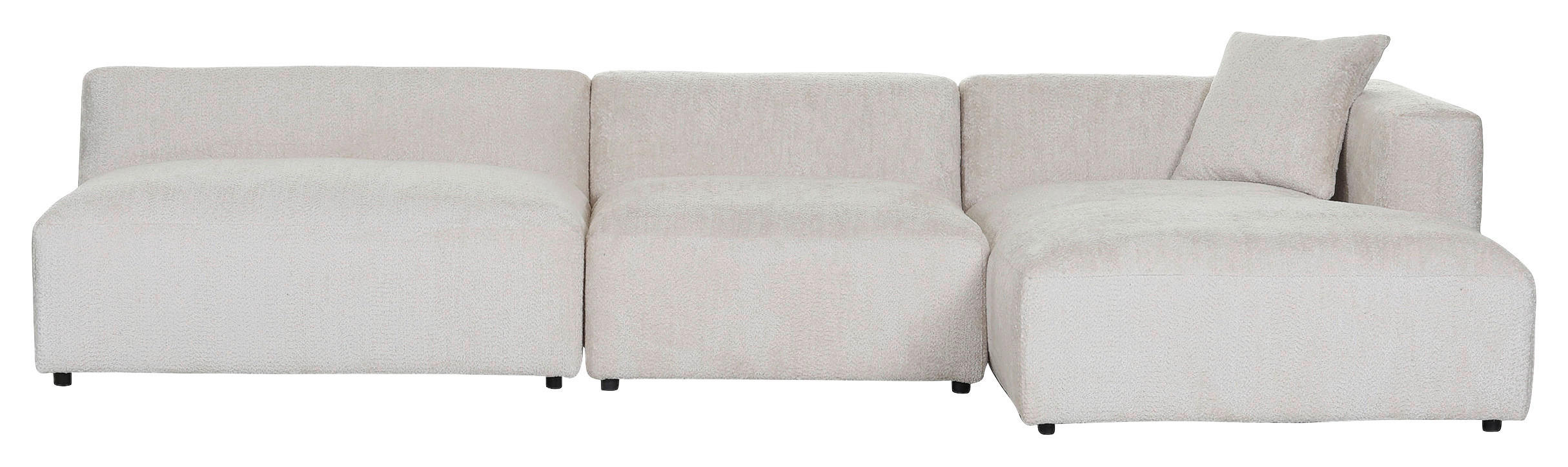ECKSOFA Creme Chenille - Creme/Schwarz, MODERN, Kunststoff/Textil (337/178cm) - Carryhome