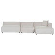 ECKSOFA Creme Chenille  - Creme/Schwarz, MODERN, Kunststoff/Textil (337/178cm) - Carryhome