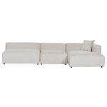 ECKSOFA Creme Chenille  - Creme/Schwarz, MODERN, Kunststoff/Textil (337/178cm) - Carryhome