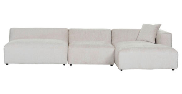 ECKSOFA Creme Chenille - Creme/Schwarz, MODERN, Kunststoff/Textil (337/178cm) - Carryhome
