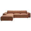 ECKSOFA in Cord Rostfarben  - Rostfarben/Schwarz, Design, Kunststoff/Textil (189/300cm) - Pure Home Lifestyle