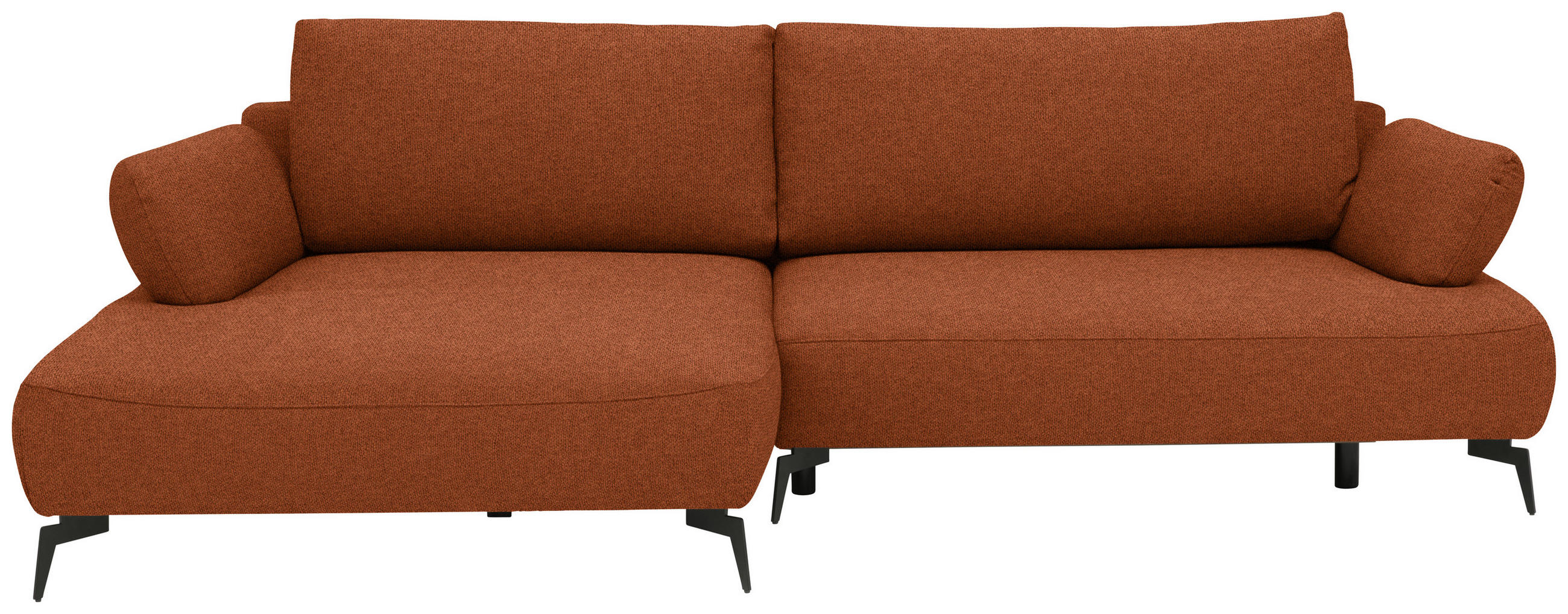 ECKSOFA COLORADO in Struktur Rostfarben  - Rostfarben/Schwarz, Design, Textil/Metall (186/284cm) - Lomoco