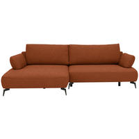 ECKSOFA Struktur Rostfarben  - Rostfarben/Schwarz, Design, Textil/Metall (186/284cm) - Lomoco