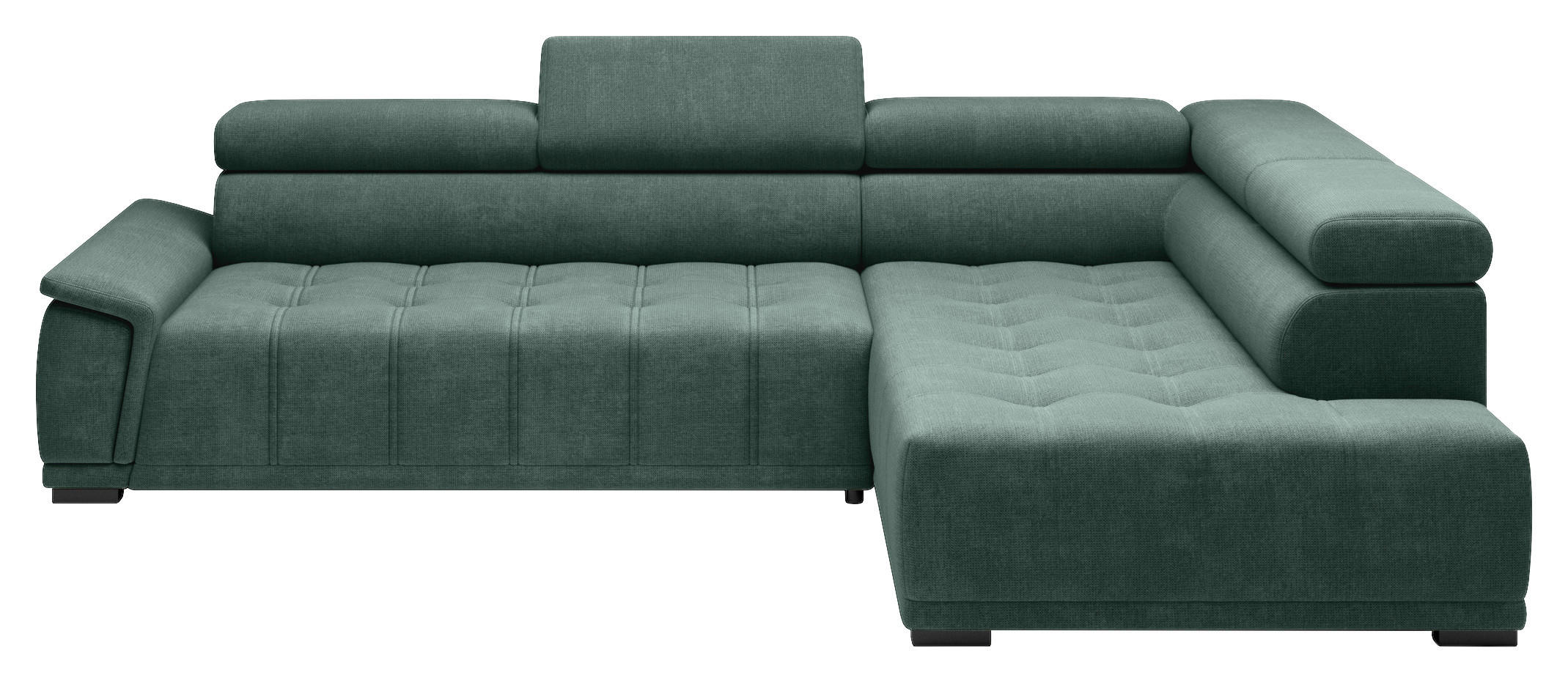 HÖRNSOFFA i chenille, vävt tyg mörkgrön  - svart/mörkgrön, Modern, textil/plast (283/106cm) - MID.YOU