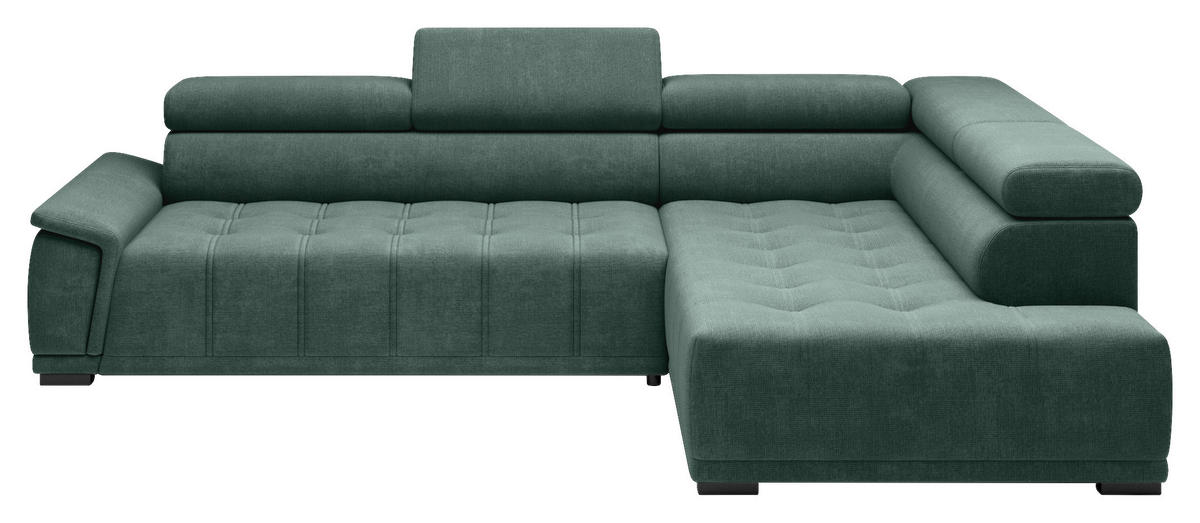 HÖRNSOFFA i chenille, vävt tyg mörkgrön  - svart/mörkgrön, Modern, textil/plast (283/106cm) - MID.YOU