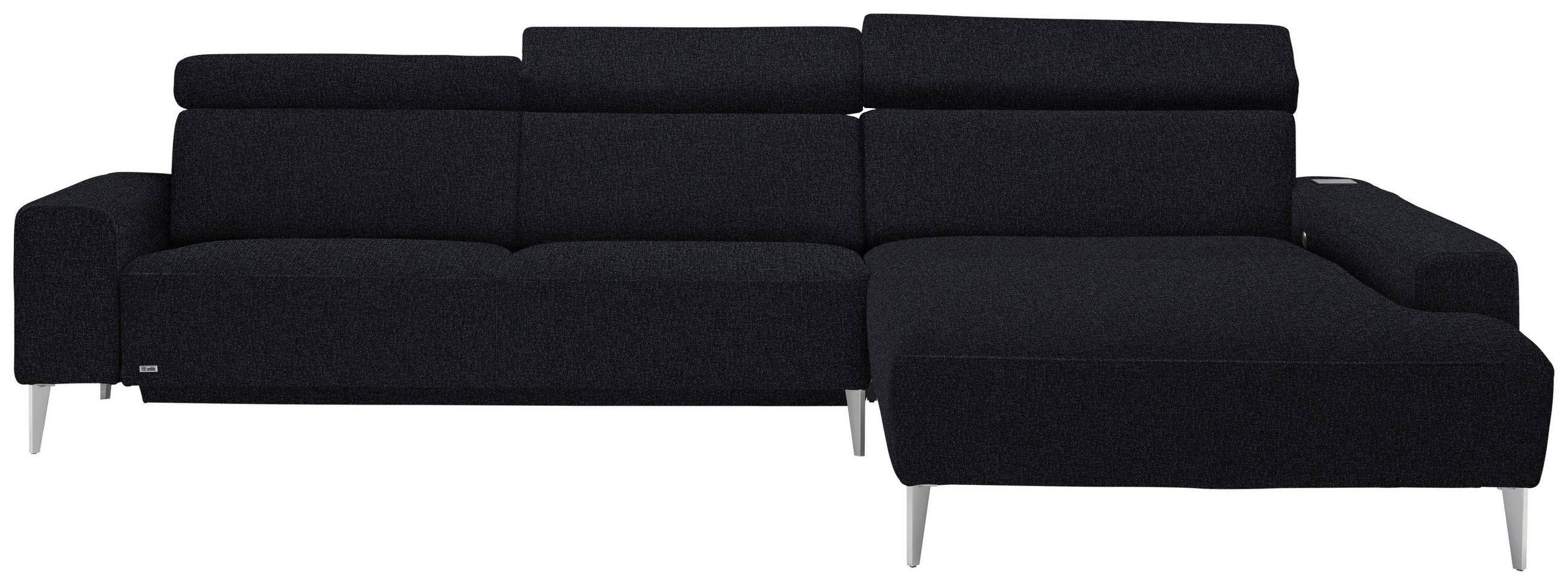 ECKSOFA in Webstoff Anthrazit  308/205 cm  - Anthrazit/Alufarben, Design, Textil (308/205cm) - Sedda