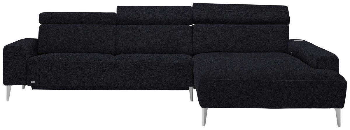 ECKSOFA in Webstoff Anthrazit  308/205 cm  - Anthrazit/Alufarben, Design, Textil (308/205cm) - Sedda