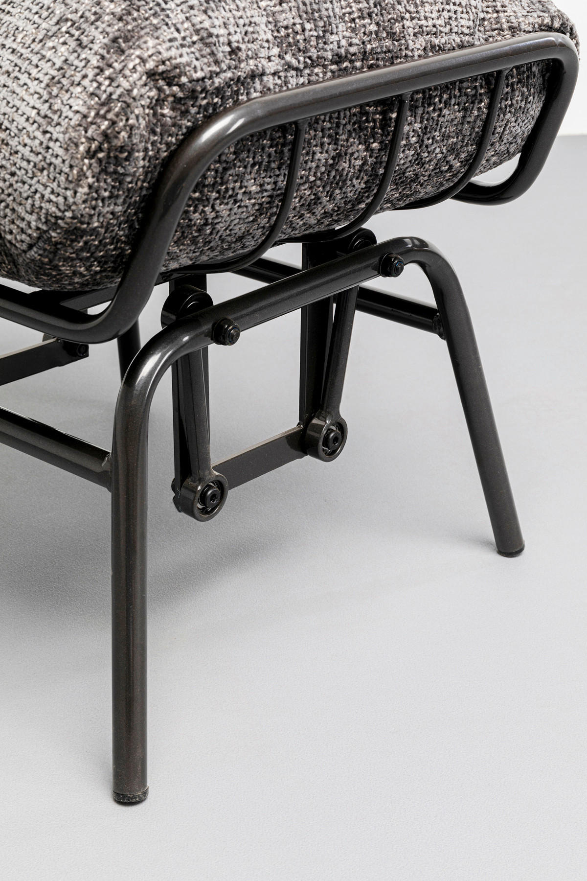 SESSELSET Mikrofaser Hocker    - Schwarz/Grau, Design, Textil/Metall (83/97/106cm) - Kare-Design