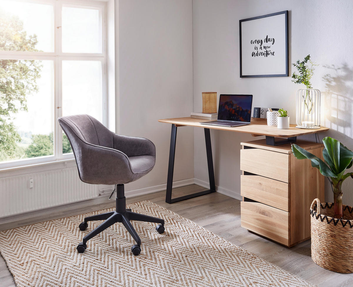 Scaun Birou, microfibră, gri - negru/gri, Konventionell, plastic/metal (56/79-87/61cm) - Landscape