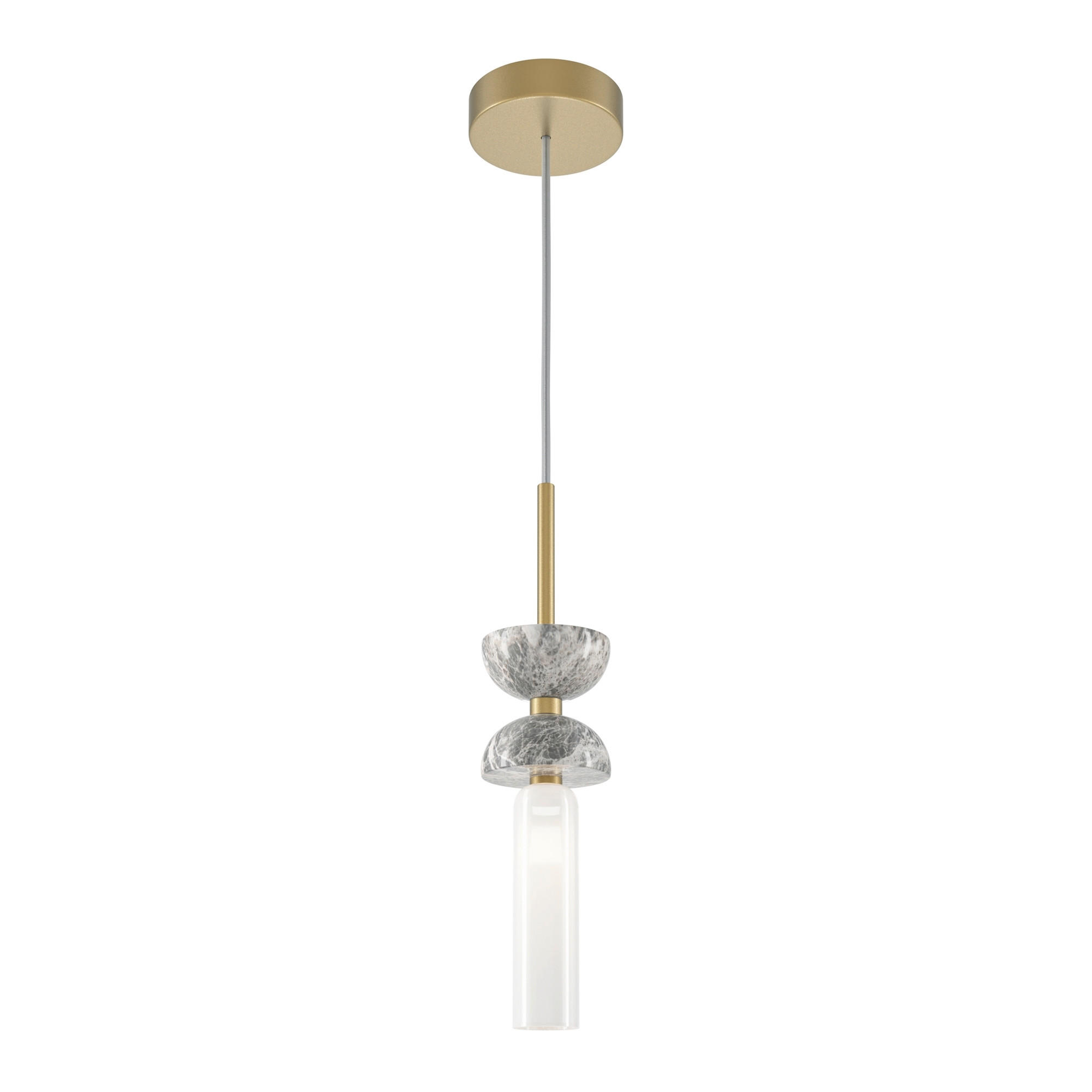 PENDELLEUCHTE Kyoto 10/336.5 cm  - Goldfarben/Weiß, Design, Stein/Metall (10/336.5cm) - MAYTONI