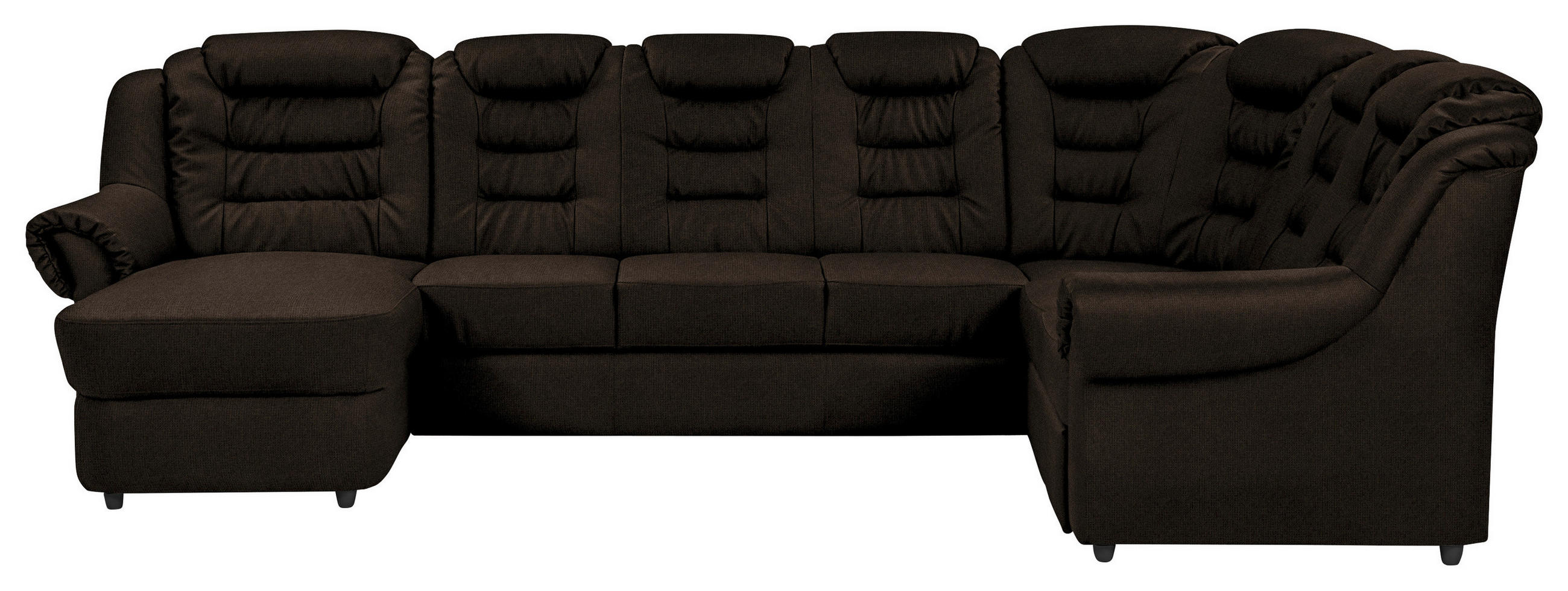 WOHNLANDSCHAFT in Chenille Braun  - Schwarz/Braun, Konventionell, Kunststoff/Textil (165/333/216cm) - Livetastic