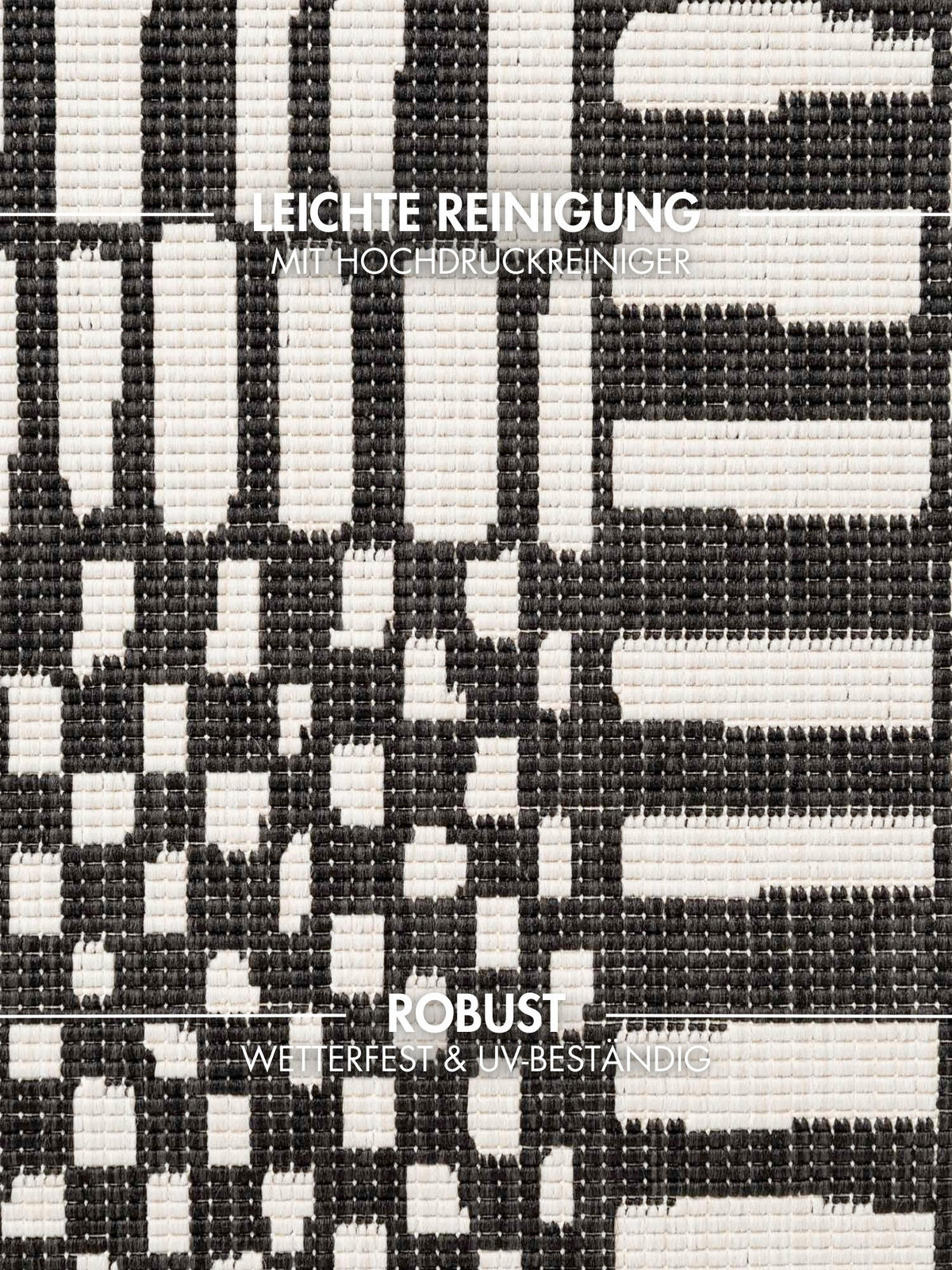 FLACHWEBETEPPICH 200/300 cm Haringey Schwarz, Weiß rechteckig  - Schwarz/Weiß, Design, Kunststoff (200/300cm)