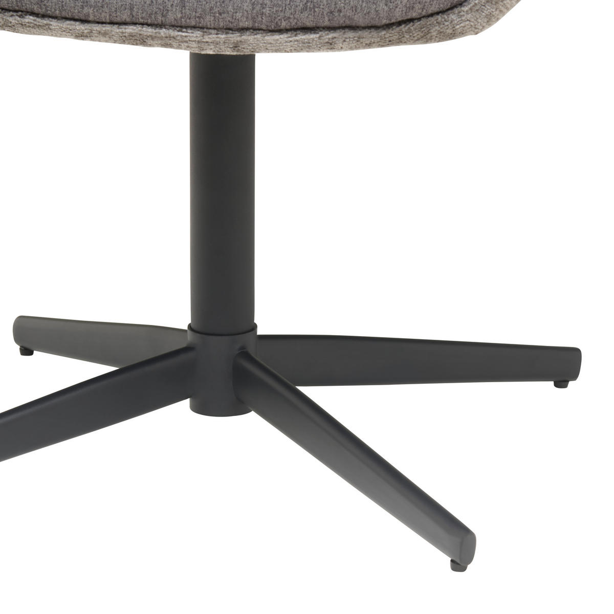 ARMLEHNSTUHL  in Eisen Chenille, Leinenoptik  - Schwarz/Grau, KONVENTIONELL, Textil/Metall (61/85/63cm) - MID.YOU