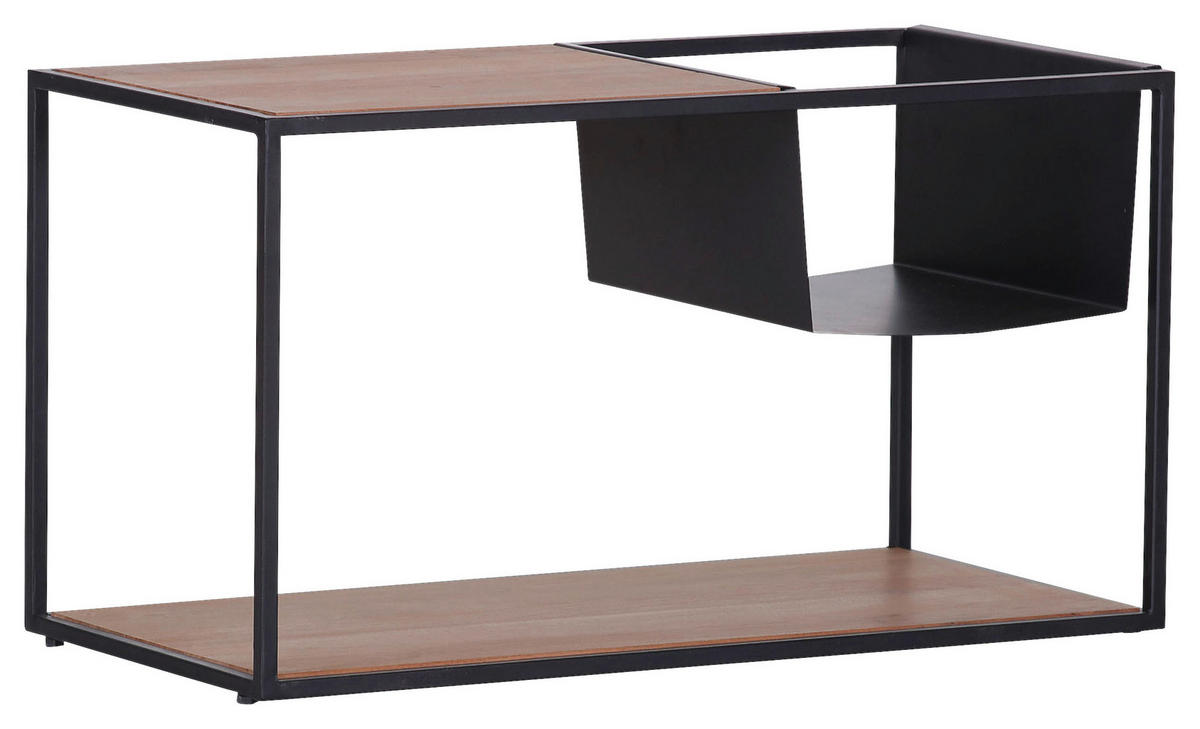 COUCHTISCH in Holz, Metall 85/40/46 cm  - Schwarz/Akaziefarben, Design, Holz/Metall (85/40/46cm)
