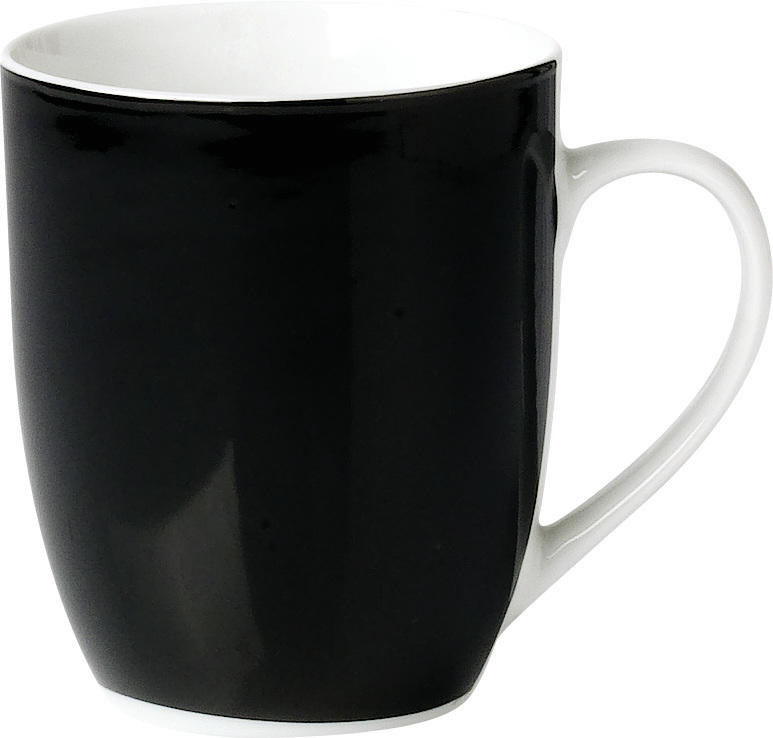KAFFEEBECHERSET 6-teilig Keramik Porzellan Schwarz, Weiß - Schwarz/Weiß, Basics, Keramik (11/10/8cm)