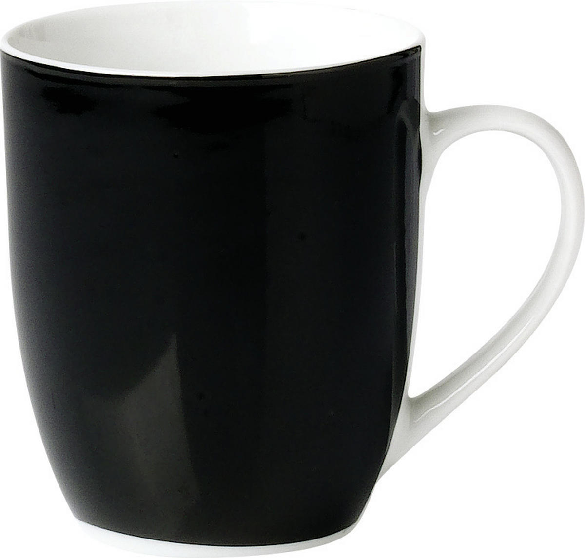 KAFFEEBECHERSET VARIO   6-teilig  - Schwarz/Weiß, Basics, Keramik (11/10/8cm) - Van Well