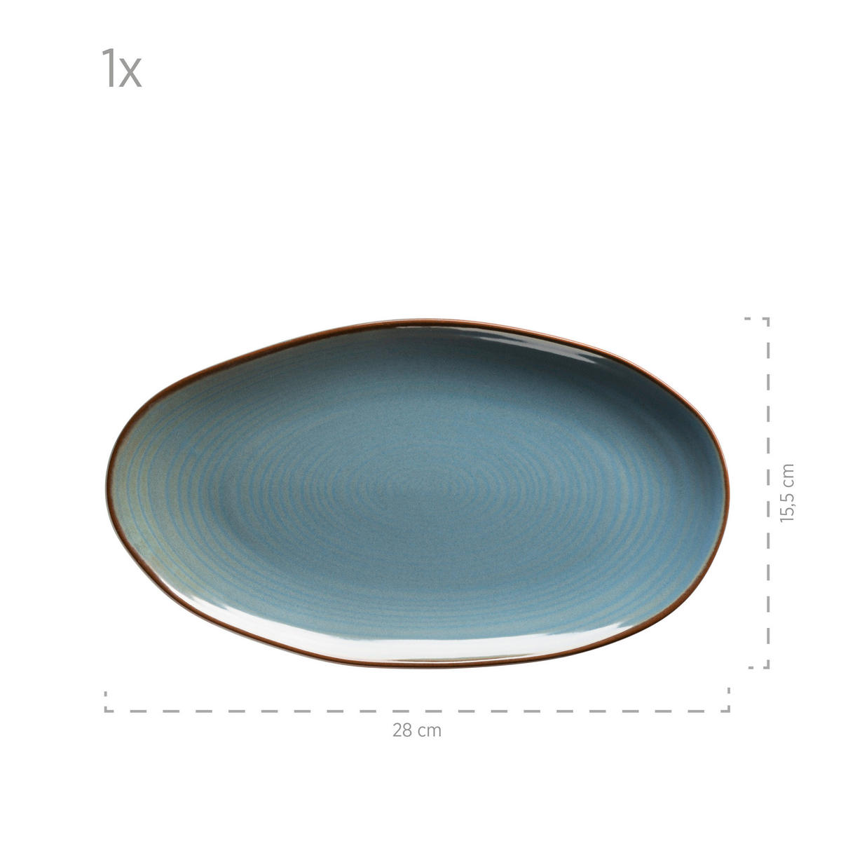 SERVIERPLATTEN-SET Nottingham  - Blaugrau, Basics, Keramik - Mäser