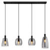 HÄNGELEUCHTE 107/16/120 cm   - Schwarz, Design, Glas/Metall (107/16/120cm) - Globo