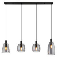 HÄNGELEUCHTE 107/16/120 cm    - Schwarz, Design, Glas/Metall (107/16/120cm) - Globo