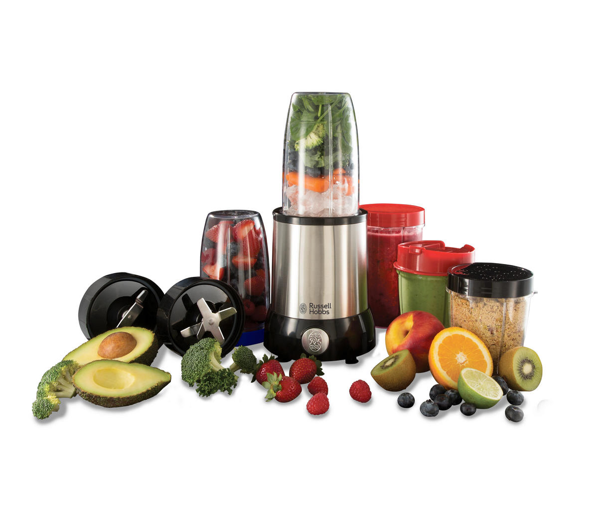 STANDMIXER Multifunktionsmixer  - Edelstahlfarben/Schwarz, Basics, Kunststoff (15/34,5/15cm) - Russell Hobbs