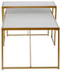 COUCHTISCHSET Weiß, Goldfarben 120/70/52 cm  - Goldfarben/Weiß, KONVENTIONELL, Metall (120/70/52cm) - Livetastic