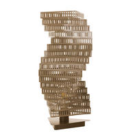 SVJETILJKA STOLNA CAMINO  - konjak, Design, metal/plastika (25/25/55cm)