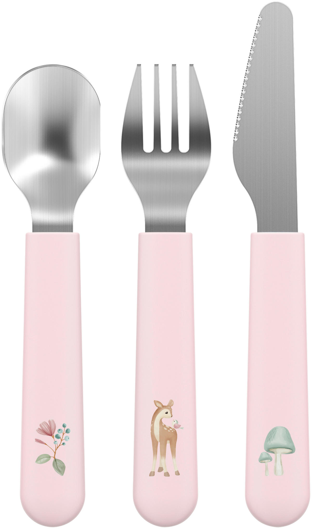 KINDERBESTECK Mio 3-teilig  - Hellrosa, Basics, Kunststoff/Metall (12cm) - Mepal