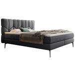 BOXSPRINGBETT 180/200 cm  in Anthrazit, Graphitfarben  - Anthrazit/Schwarz, Design, Leder/Textil (180/200cm) - Esposa