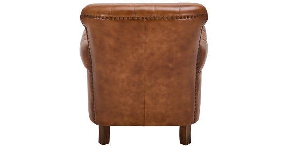 SESSEL in Echtleder Braun  - Braun, LIFESTYLE, Leder/Holz (84/88/83cm) - Landscape
