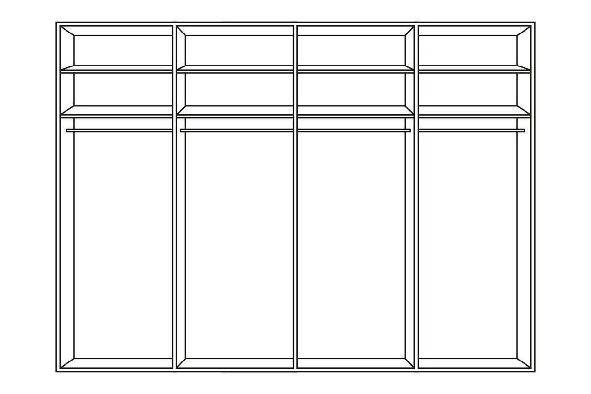 SCHWEBETÜRENSCHRANK in Champagner, Schwarz  - Champagner/Schwarz, Design, Glas/Holzwerkstoff (320/223/68cm) - Novel