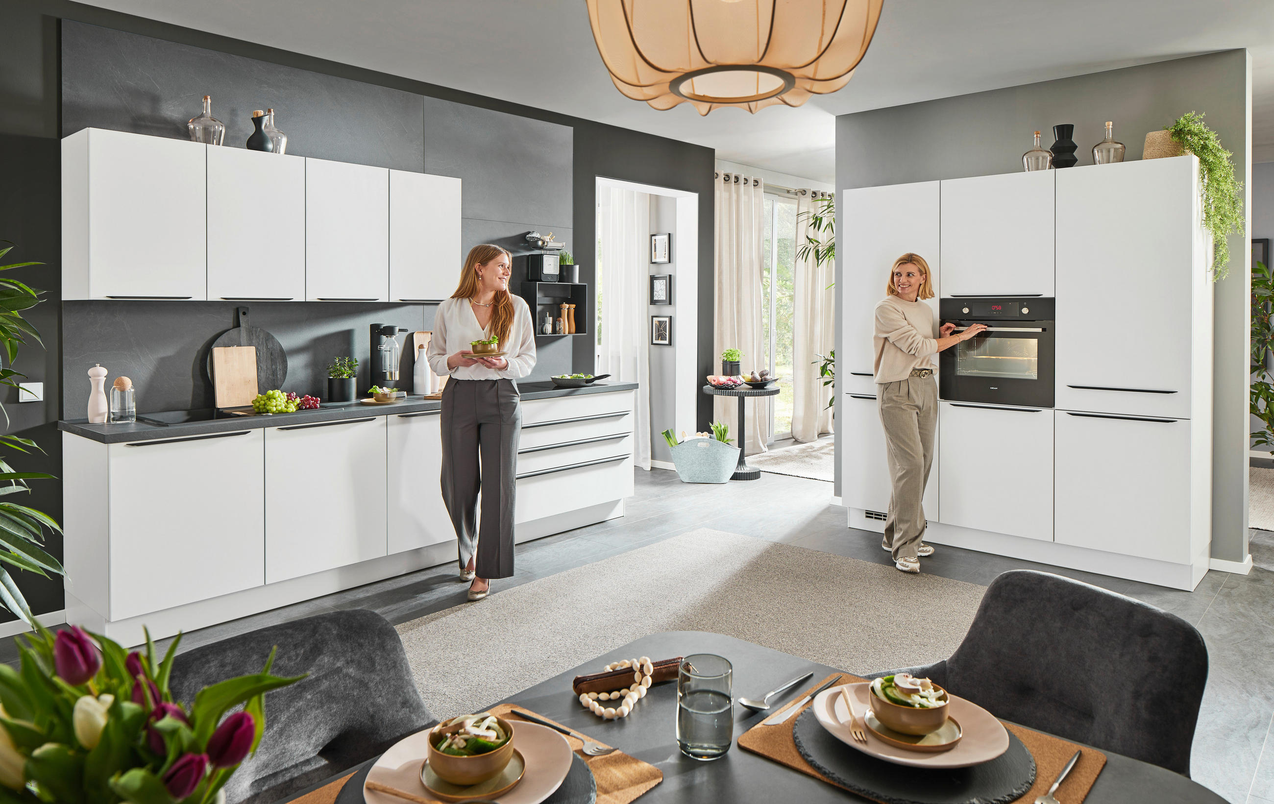 EINBAUKÜCHE   - Weiß, Design, Holzwerkstoff - Celina