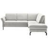 ECKSOFA in Flachgewebe Alabasterfarben  - Alabasterfarben/Schwarz, Konventionell, Textil/Metall (241/190cm) - Beldomo Comfort